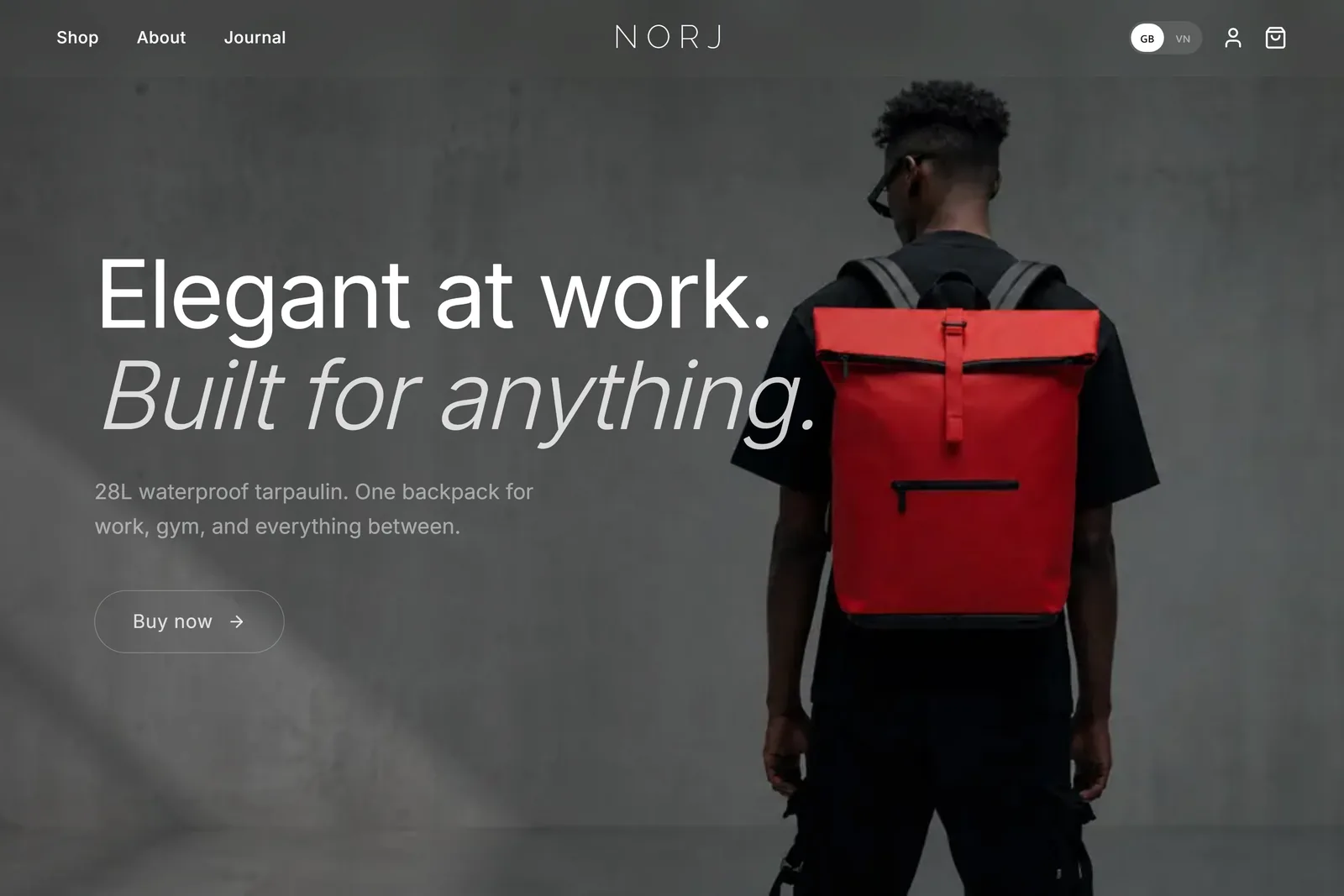 NORJ — waterproof tarpaulin backpack for work & gym